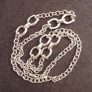 Bold Silver Tone Open Link Fashion Necklace